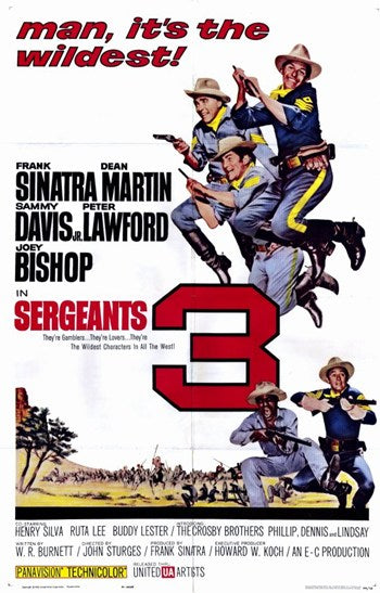 Sergeants 3 Movie Poster Print showcasing classic cinema artwork.