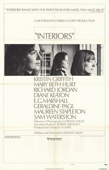 Interiors Movie Poster Print showcasing modern cinema decor