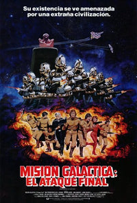Mission Galactica: The Cyclon Attack Movie Poster featuring iconic sci-fi imagery.