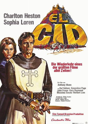 El Cid Movie Poster Print showcasing classic cinema artwork