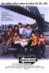 Queens Logic Movie Poster Print displayed in a stylish living room setting.