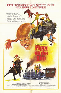 Pippi on The Run movie poster featuring the iconic character Pippi Longstocking.
