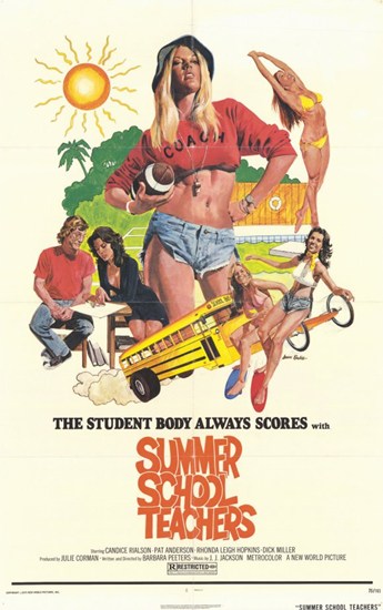 Summer School Teachers Movie Poster Print featuring vibrant colors and classic comedy theme.