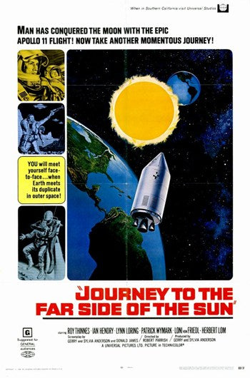 Journey to the Far Side of the Sun Movie Poster featuring science fiction themes.