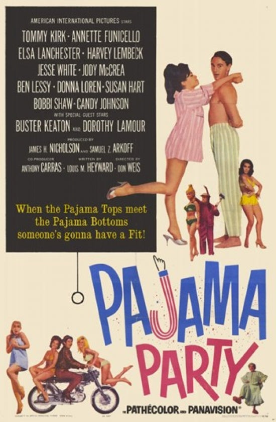 Pajama Party Movie Poster Print showcasing vibrant colors and whimsical design.