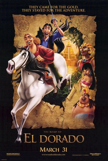 Road to El Dorado Movie Poster Print featuring vibrant colors and characters.