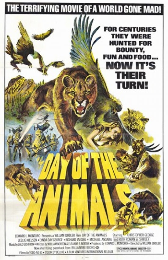 Day of the Animals Movie Poster showcasing vintage horror art.