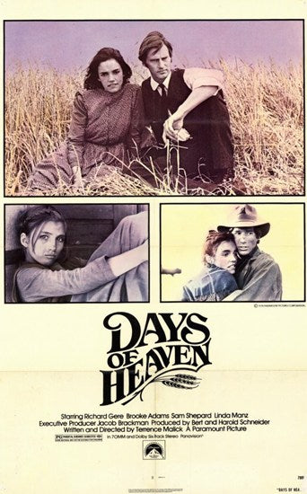 Days of Heaven Movie Poster Print showcasing stunning visuals from the classic film.
