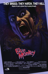 Blue Monkey Movie Poster Print showcasing vibrant colors and playful design.