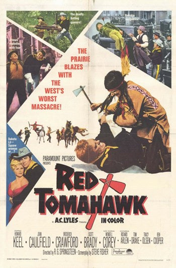 Red Tomahawk Movie Poster Print showcasing a classic film design.