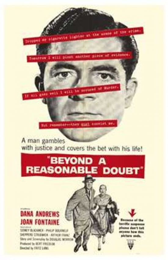 Beyond a Reasonable Doubt Movie Poster Print - Thrilling cinema artwork