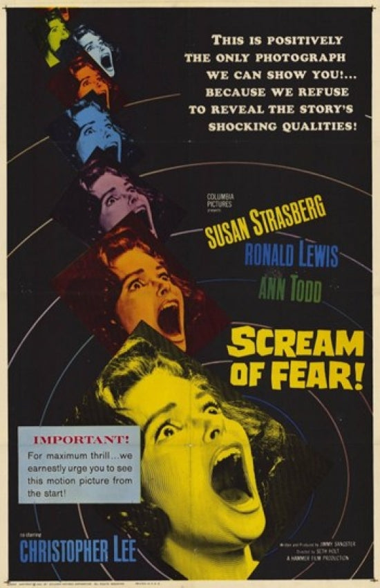 Scream of Fear Movie Poster Print showcasing suspenseful cinematic art.