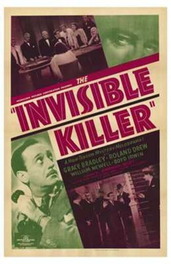 The Invisible Killer Movie Poster Print showcasing suspenseful visuals.