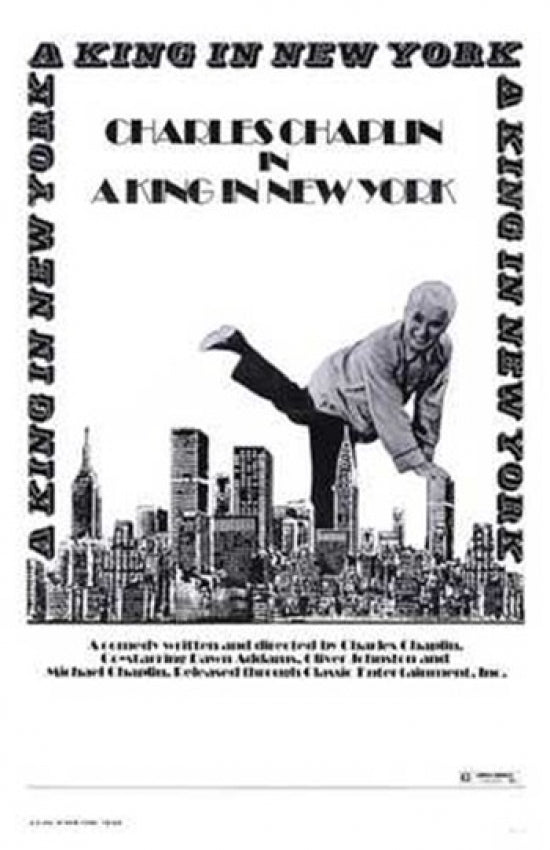 A King in New York Movie Poster Print showcasing classic film art.