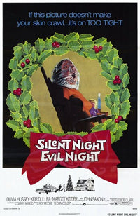 Silent Night Evil Night Movie Poster showcasing horror-themed art.
