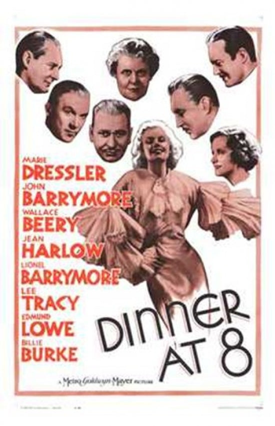 Dinner At Eight Movie Poster Print showcasing classic cinema art.