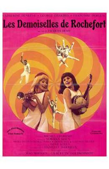 The Young Girls of Rochefort Movie Poster Print featuring vibrant colors and cinematic charm.