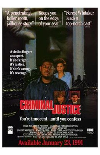 Criminal Justice Movie Poster Print showcasing intense legal drama.