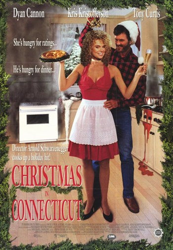 Christmas in Connecticut Movie Poster Print featuring festive imagery.