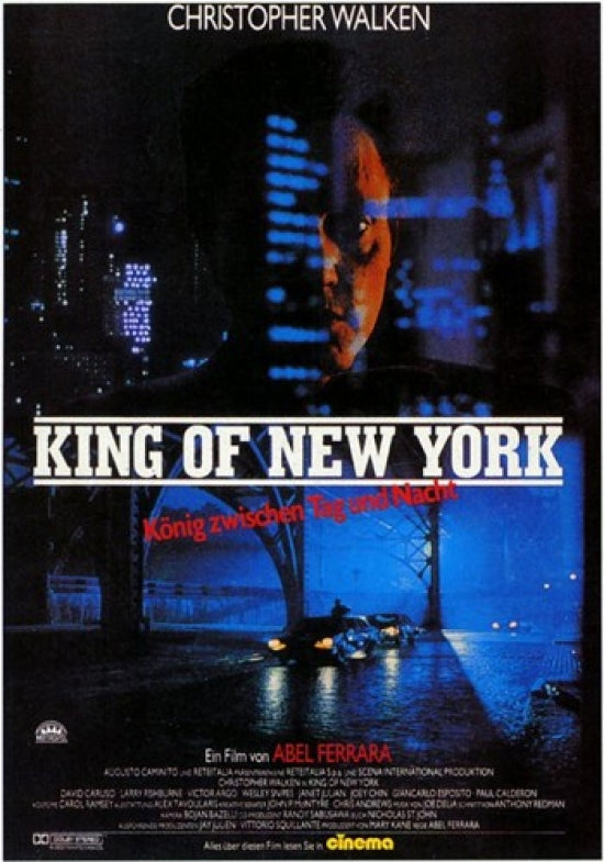 King of New York Movie Poster Print showcasing iconic film imagery.