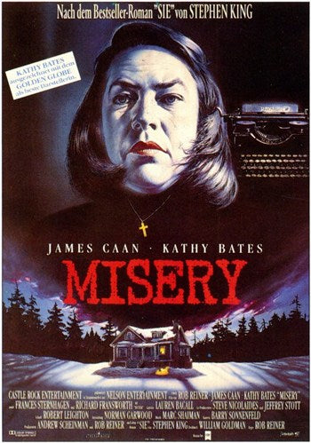Misery Movie Poster Print showcasing suspenseful horror imagery.