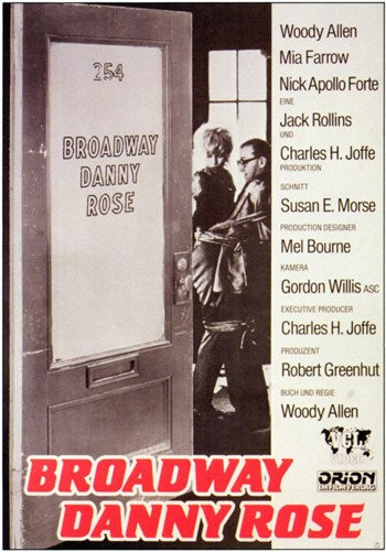 Broadway Danny Rose Movie Poster featuring classic cinema art.