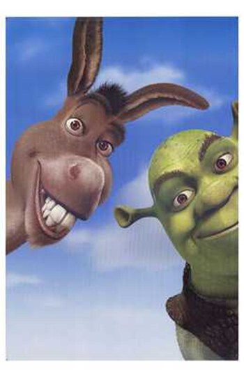 Shrek 2 Movie Poster Print featuring iconic characters and vibrant colors.