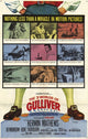 The Three Worlds of Gulliver Movie Poster Print featuring vibrant colors and imaginative design.