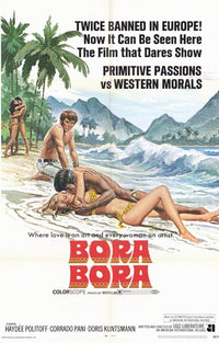 Bora Bora movie poster print featuring tropical landscape.