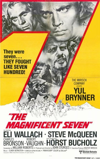 The Magnificent Seven Movie Poster Print, showcasing classic film imagery.