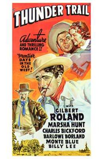 Thunder Trail Movie Poster Print showcasing a classic Western theme.