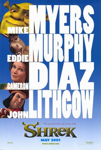 Shrek Movie Poster featuring beloved animated characters in vibrant colors.