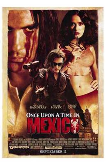 Once Upon a Time in Mexico Movie Poster Print featuring vibrant colors and dynamic imagery