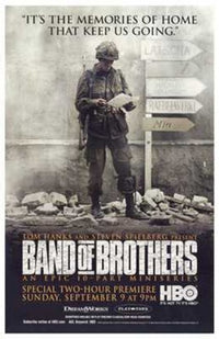 Band of Brothers Movie Poster Print showcasing iconic WWII imagery.