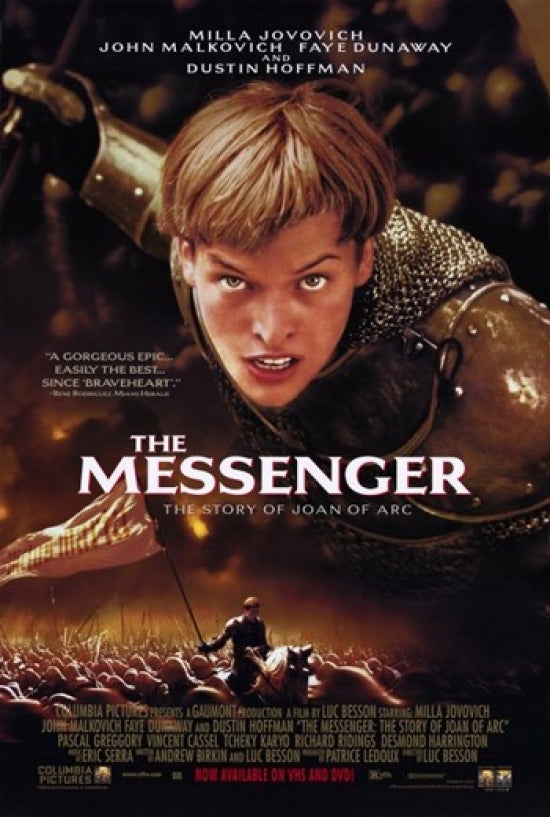 Messenger: The Story of Joan of Arc Movie Poster showcasing the legendary tale of Joan of Arc.