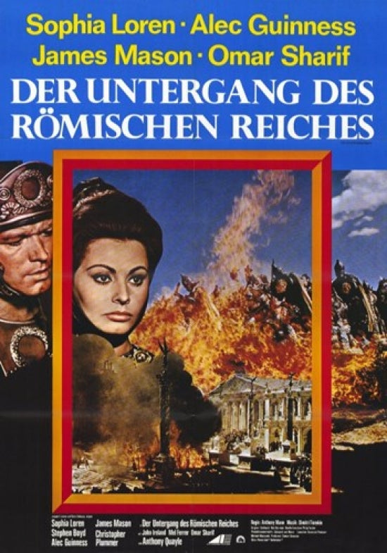 The Fall of the Roman Empire Movie Poster Print featuring epic cinematic artwork.