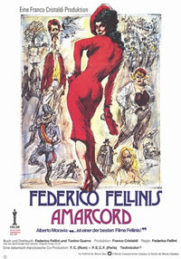 Amarcord Movie Poster Print showcasing classic cinema art.