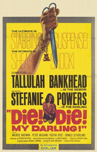 Die Die My Darling movie poster print showcasing iconic horror film imagery.