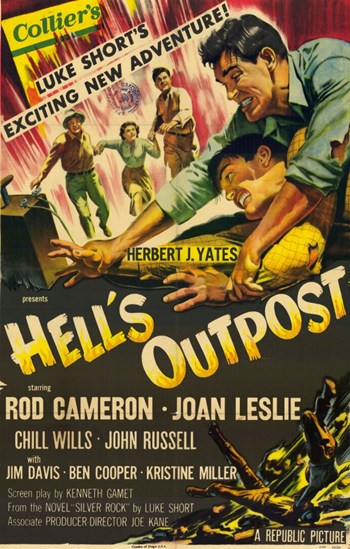 Hell's Outpost Movie Poster showcasing classic Western film art.
