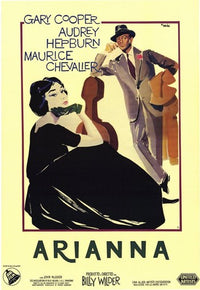 Love in the Afternoon Movie Poster Print showcasing romantic film art.