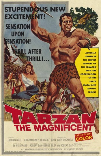 Tarzan the Magnificent movie poster from 1960, classic film artwork.