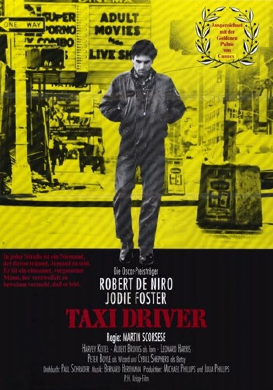Taxi Driver Movie Poster Print showcasing iconic film artwork.