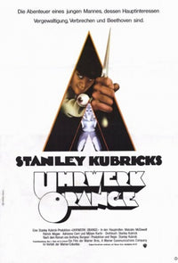 A Clockwork Orange movie poster print featuring iconic imagery from the film.