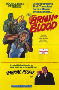 Brain of Blood Movie Poster Print showcasing classic horror imagery.