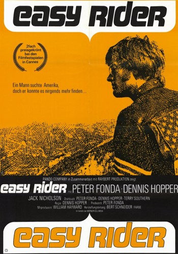 Easy Rider Movie Poster Print showcasing classic film art.