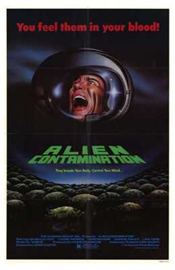 Alien Contamination Movie Poster Print showcasing classic sci-fi artwork.