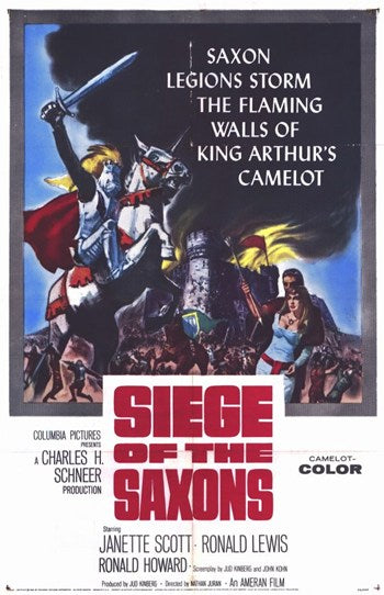 Siege of the Saxons Movie Poster Print featuring dramatic scenes from the film.