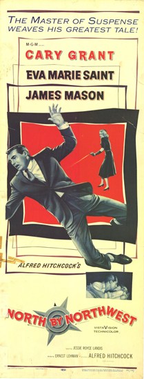 North By Northwest Movie Poster Print showcasing classic film artwork.