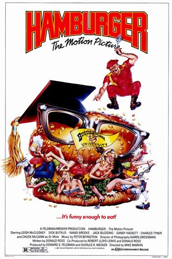 Hamburgerthe Motion Picture Movie Poster Print featuring vibrant colors and unique design.