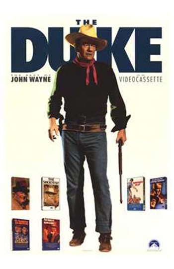 John Wayne movie poster featuring classic western icon.